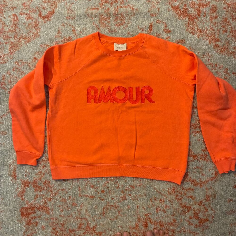 Sezane Amour Sweatshirt Bright Peach - Size XS